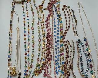Colorful Necklace Collection with Rhinestone and Beaded Designs