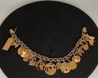 14K Gold Charm Bracelet