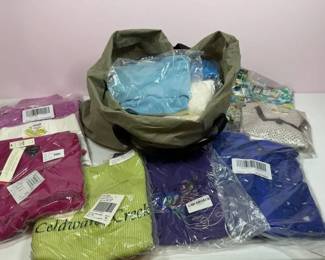 Mixed Lot of Womens Tops Clothing in Tote Many New With Tags Mystery Lot 13 Size Small