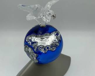 Swarovski Crystal Planet Vision 2000 Globe with Dove and Booklet