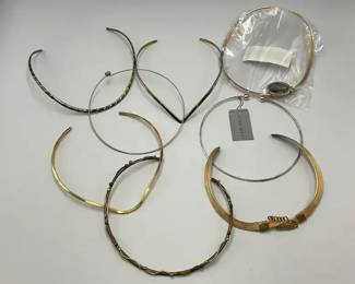Mixed Collar Necklace Lot Gold Tone Silver Tone Modern Styles