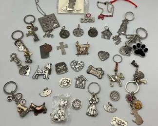 Dog Theme Keychain and Charm Collection with Pewter and Novelty Designs