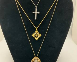 14K Gold Necklaces with Diamond Accents
