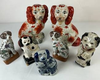 Staffordshire Style Spaniel Dog Figurines