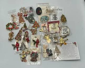 Christmas Holiday Brooch Pin Collection