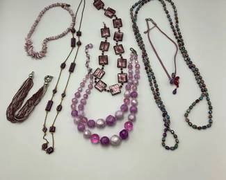 Purple and Pink Necklace Collection with Beaded and Statement Designs