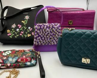 Handbags Including Etienne Aigner, Guess, Talbots Quilted Shoulder Bag And More