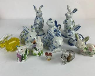 Hand Painted Rabbit Animal Figurines Andrea by Sadek and More