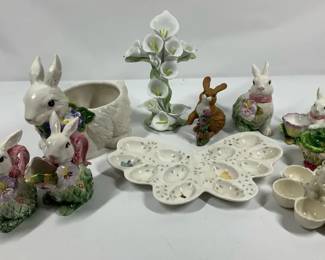 Easter Bunny Decor Lot Burton Burton Ceramic Rabbits