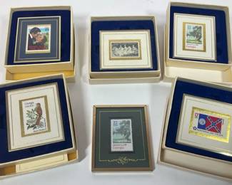 Framed U.S. Postage Stamp Displays Commemorative Collection Lot