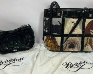 Brighton Handbag Lot with Dog Tote Floral Shoulder Clutch