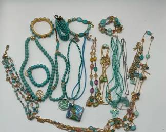 Turquoise Tone Jewelry Collection Necklaces Bracelets and Charms