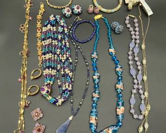 Mia Fiore Jewelry Lot Beaded Necklaces Bracelets Earrings Blue Purple