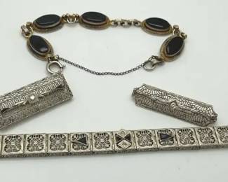 10K,12K,14K Diamond Sapphire Pins And Bracelet