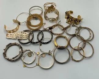 Gold Tone Bracelet Collection Bangles Cuffs and Decorative Styles