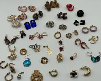 Mixed Earring Collection with Hoops, Studs and Vintage Styles