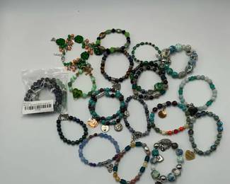Beaded Stretch Bracelet Collection with Charms