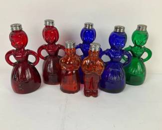 Vintage Figural Glass Salt Pepper Shakers