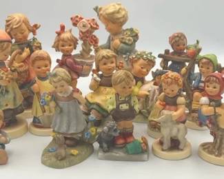 Goebel Hummel Figurine Lot with Children, Floral Storybook Scenes