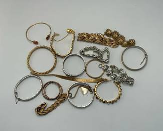 Gold and Silver Tone Bracelet Collection Bangles Chain and Cuff Styles