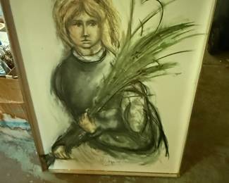 Portrait of a Young Woman with Greenery by Neal E. Swanson