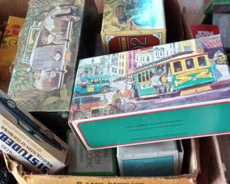 Avon Wild Country After Shave Decanter Boxes (Cable Car & Automobile)