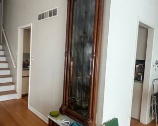 Victorian Eastlake Walnut Pier Mirror with Marble Top