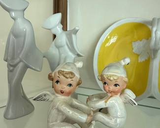 Pair of Cherub Candle Huggers