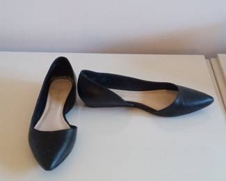 Nine West Women's Black Leather D'Orsay Ballet Flats