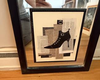 Collage Art Print Featuring a High Heel Shoe with 'CI' Logo
