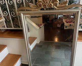 Ornate Giltwood Mirror with Scallop Shell Crest by Certified Mirror Company