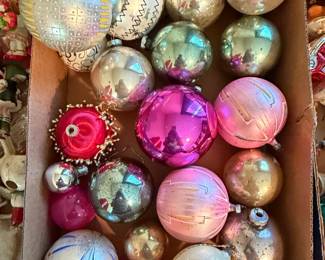Assorted Vintage Glass Christmas Ornaments, including Shiny Brite