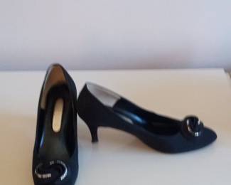 Emagico Women's Black Embellished Heel Pumps