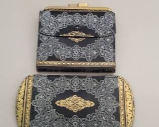 Victorian Gilt Metal and Enamel Vanity Set