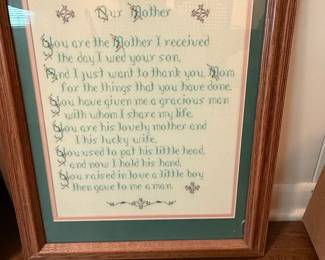Our Mother Poem Cross-Stitch