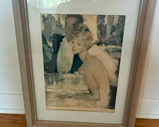 Jean-Gabriel Domergue Artwork "Menu of Le Cabaret Room Aux Maxims"