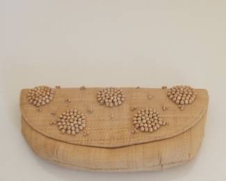 Beaded Straw Clutch