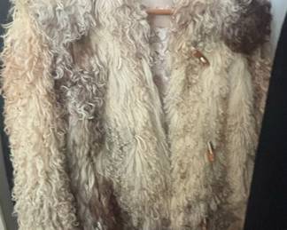 Vintage Mongolian Lamb Fur Toggle Coat