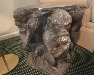 Cast Concrete Monkey Form Pedestal/Table