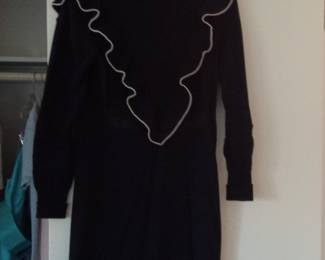 Sonia Rykiel Knits Black Ruffled Dress