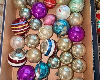 Vintage Mercury Glass Christmas Ornaments Assortment