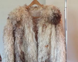 Mongolian Lamb Fur Coat with Toggle Closures