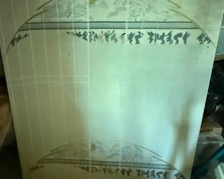 Japanese Folding Screen with Figures and Landscape