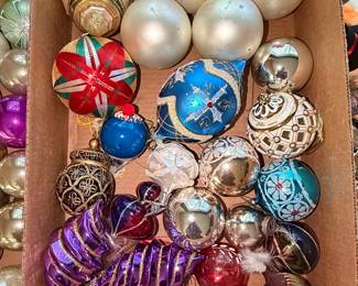 Assorted Vintage Glass Christmas Ornaments - Including Shiny Brite and German Mercury Glass