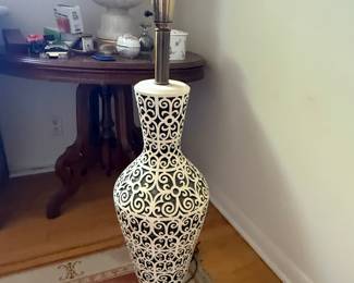 Mid-Century Reticulated Blanc de Chine Ceramic Table Lamp