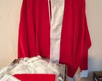 Santa Claus Costume Set with Beard and Hat