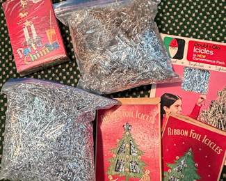 Vintage Tinsel Icicles and Swedish Party Chimes Set