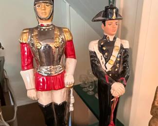 Sicilian Gold Italian Royal Guard Ceramic Liquor Decanter Set
