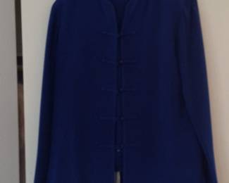 Adrianna Papell Silk Mandarin Collar Jacket