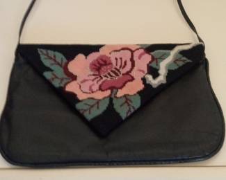 Moon Bags Patricia Smith Designs Needlepoint Floral Clutch